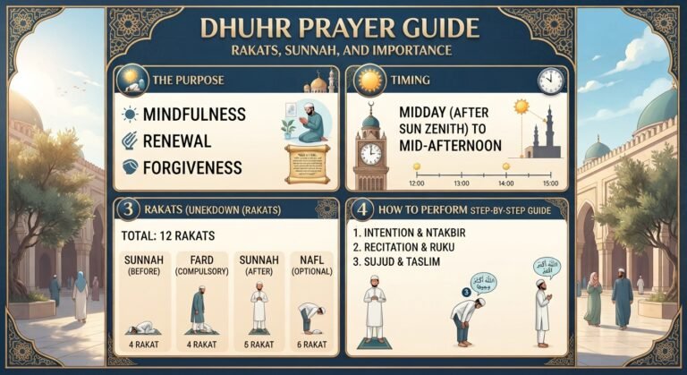 Dhuhr Prayer — Complete Guide to Rakats, Sunnah & Importance